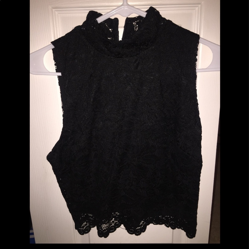 Black Lace Crop Top